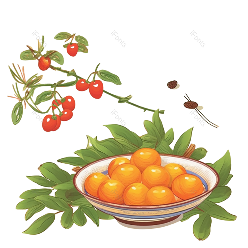 叶子图片,夏天元素,插画PNG,传统节日免抠素材